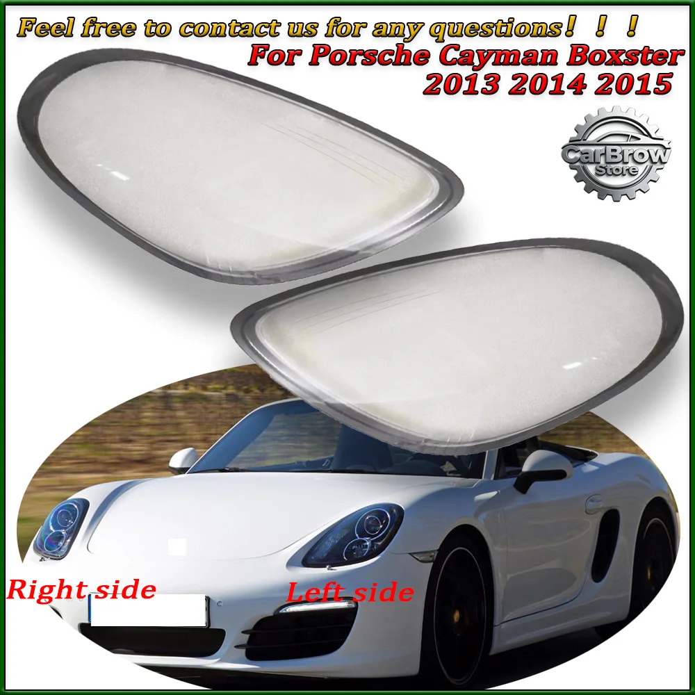 

2PCS Clear Headlight Housing Lens Cover for Porsche Cayman Boxster 2013-2015 Left And Right Transparent Car Light Shells