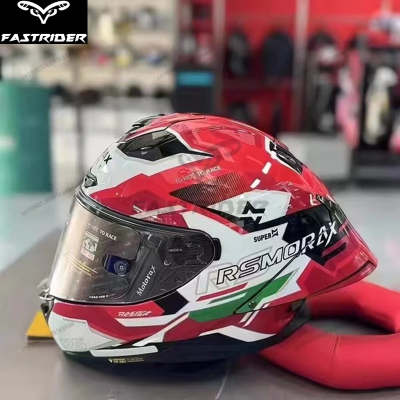 RSMORAX R50 All-Season Full-Face Motorcycle Helmet Big Tail Wing Safety Track Sports Helmet for Men Women Cascos Para Moto