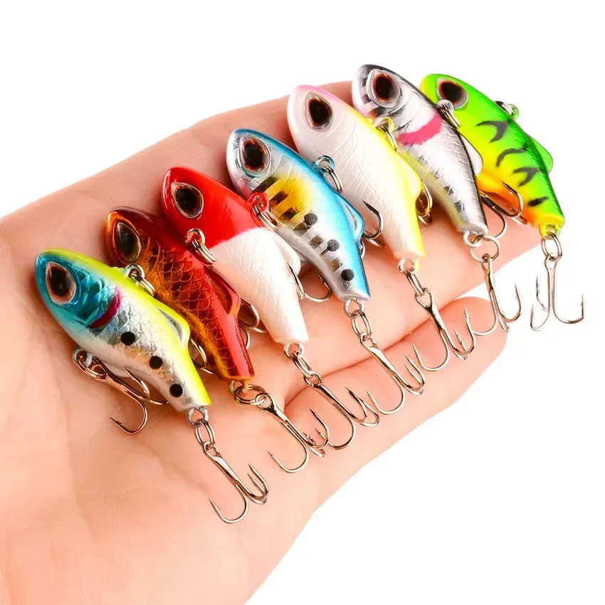 

7pcs Sinking Mini VIB Fishing Lure 3.4cm 5g Vibration Artificial Baits Winter Ice Fishing Wobblers Bass Crankbait Fishing Tackle