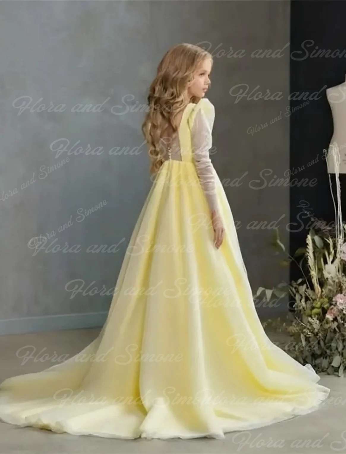 Розовое платье с цветочным узором для девочек по индивидуальному заказу на свадьбу, тюлевое блестящее детское платье с длинными рукавами, подарок на день рождения, вечерние бальные платья для первого причастия