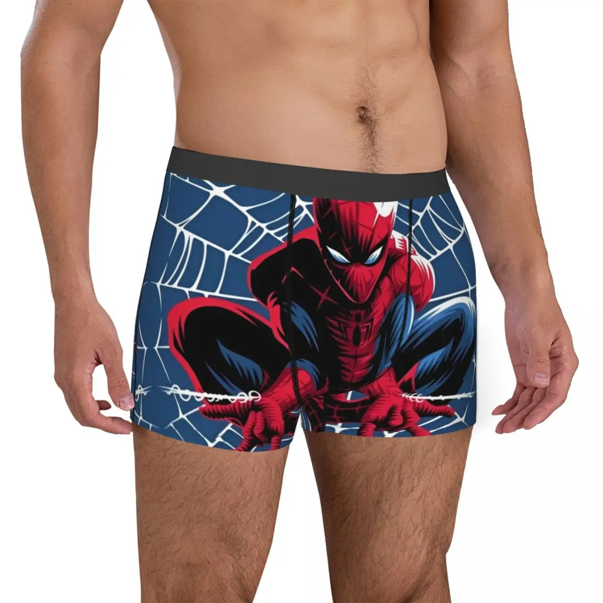 Calzoncillos Bóxer geniales de Spider-Man para hombre, ropa interior acogedora de Anime de dibujos animados, estampado novedoso