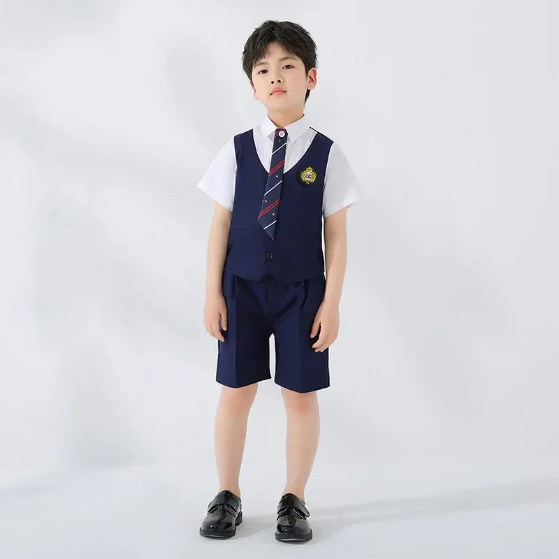 

Детский весенне-летний костюм из двух предметов в Корейском стиле для мальчиков свадебное платье для выступления детский официальный костюм