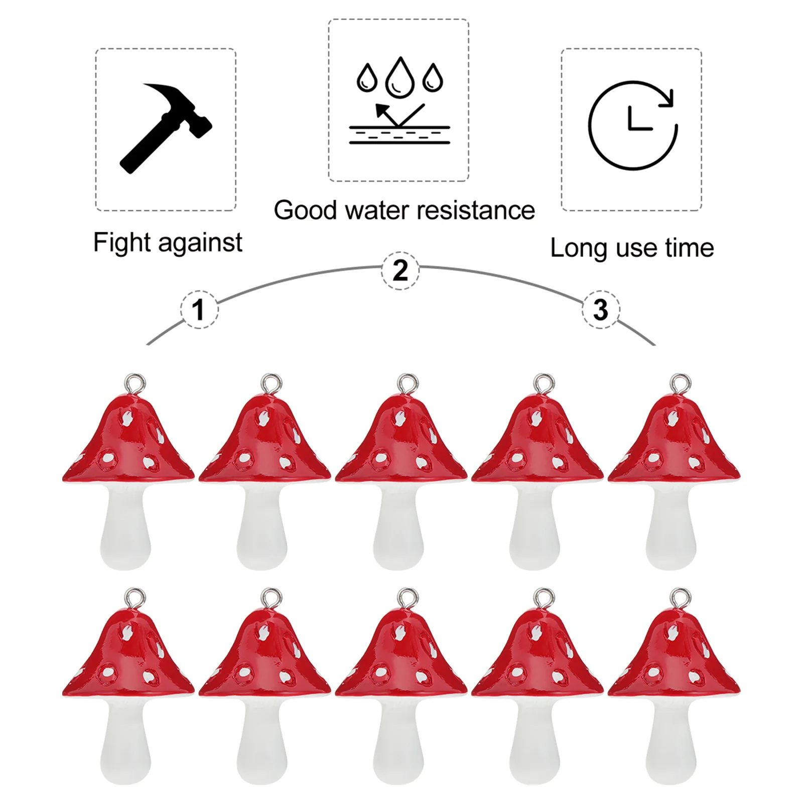 

10Pcs Spotted Mushroom Resin Pendant Charms Easy DIY Jewelry Craft for Keychain Earring Bracelet Accessories Jewelry Pendant