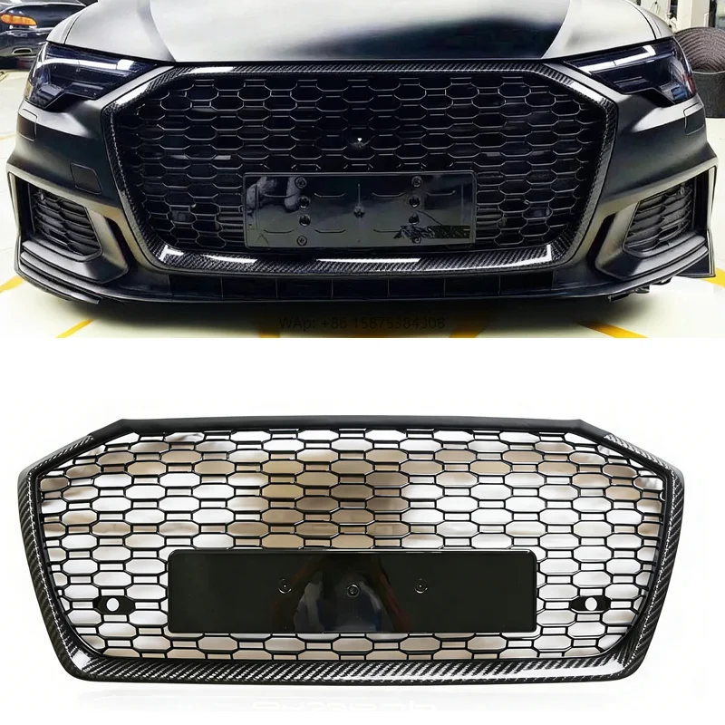 

Front Radiator Assembly Grille RS6 Style for A6 S6 2019-2025 C8 C8 PA Carbon Fiber PATTERN