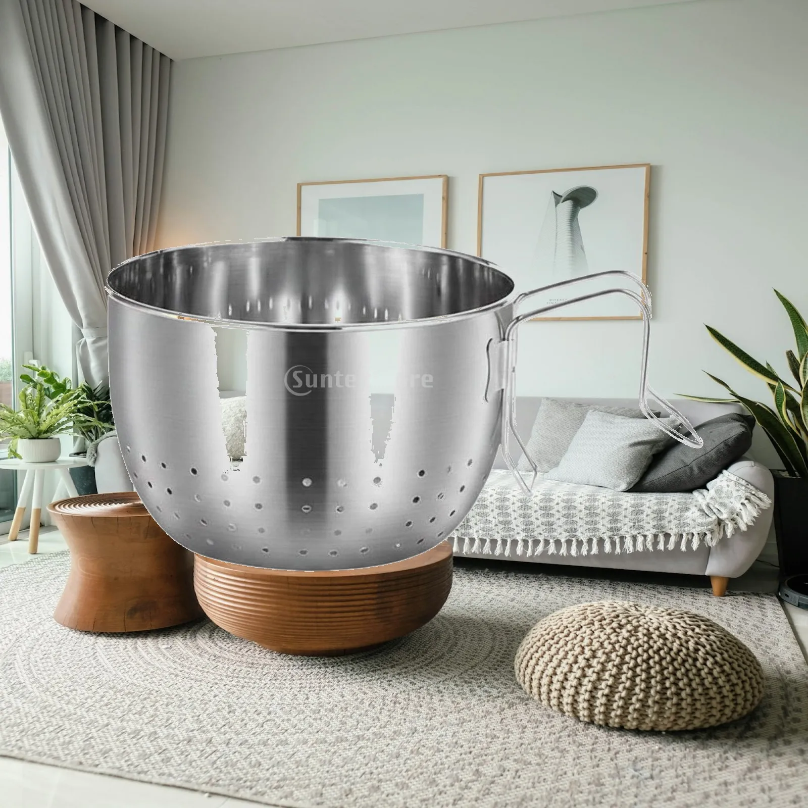 over Sink Colander Basket Stainless Steel Kitchen Drainer with Fine Mesh for Pasta Veggies and Sponges