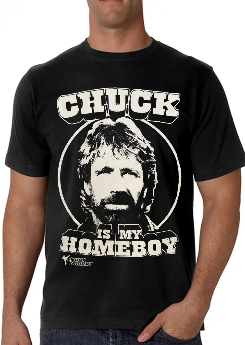 Chuck Norris Mens Is My Homeboy Funny Black T Shirt New S