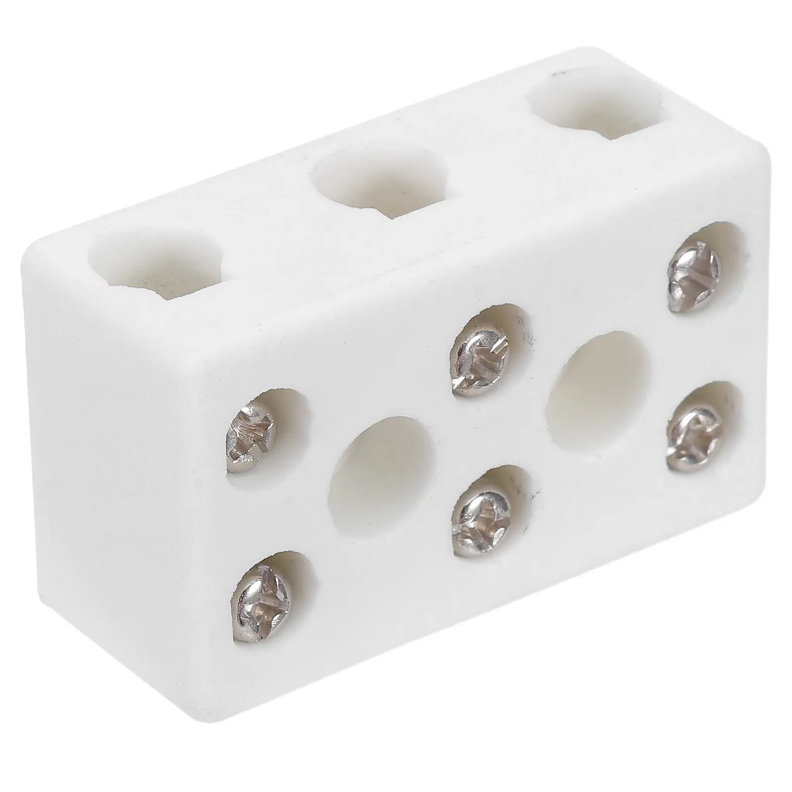 Ceramic Terminal Block 3 Position High Temp Screw Terminal Strip Electrical Wire Connector Overload Cable Lighting Appliances