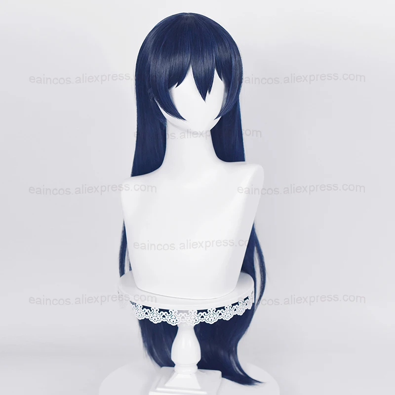 Anime Love Live! Umi Sonoda parrucca Cosplay Sonoda Umi 80cm parrucche lunghe blu nere capelli sintetici resistenti al calore