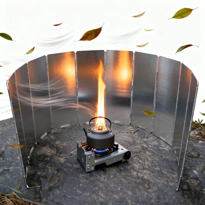 10 قطعة/مجموعة موقد مصدات الرياح مع حقيبة تخزين قابلة للطي سبائك الألومنيوم غطاء مقاوم للرياح التخييم المحمولة معدات التخييم في الهواء الطلق