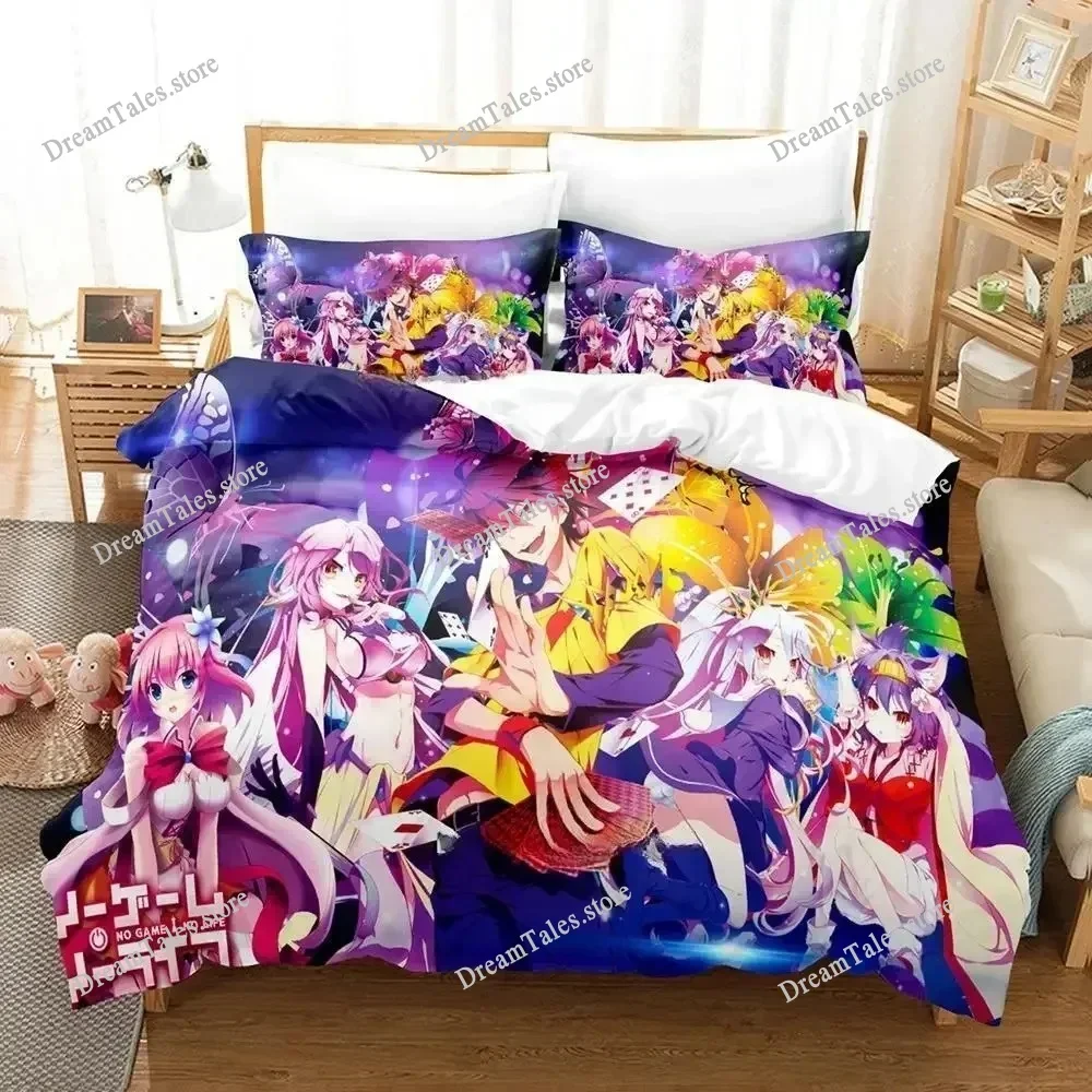 

New Game No Game No Life Sora and Shiro Bedding Set Single Twin Full Queen King Size Bed Set Adult Kid Bedroom Duvet Cover Sets7