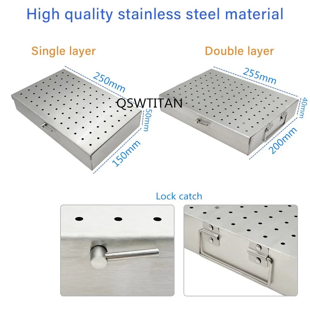 Sterilization Tray Case With Silicone Pad Aluminium Alloy Disinfection Box For Holding Instrument