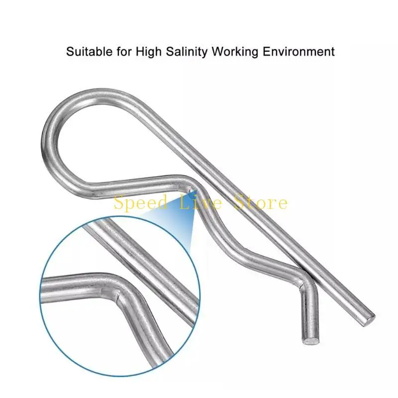 

547C R Shaped Spring Cotter Pins Set Steel Hairpin Clips Heavy Duty Cotter Pins Set for Efficient & Secure Hitch Pin Locking