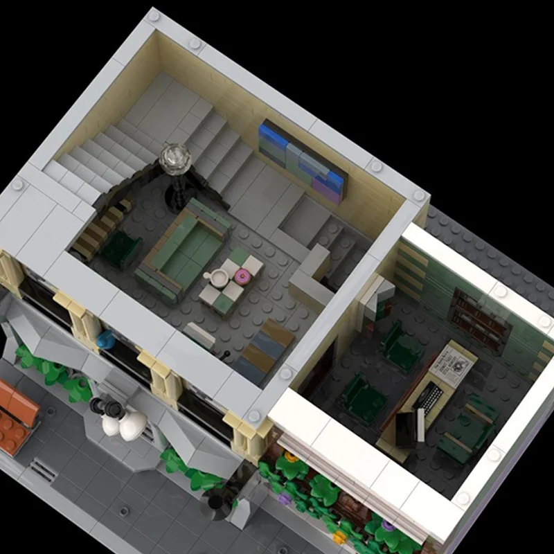 2433 個 MOC コールセンター警察署モジュラーモデルビルディングブロッククリスマスギフト建設組み立てる DIY おもちゃレンガ子供