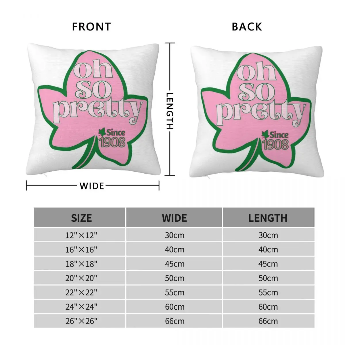 Oh So Pretty Light Pink Letters Square Pillowcase Polyester Linen Velvet Pattern Zip Decorative Pillow Case Bed Cushion Cover