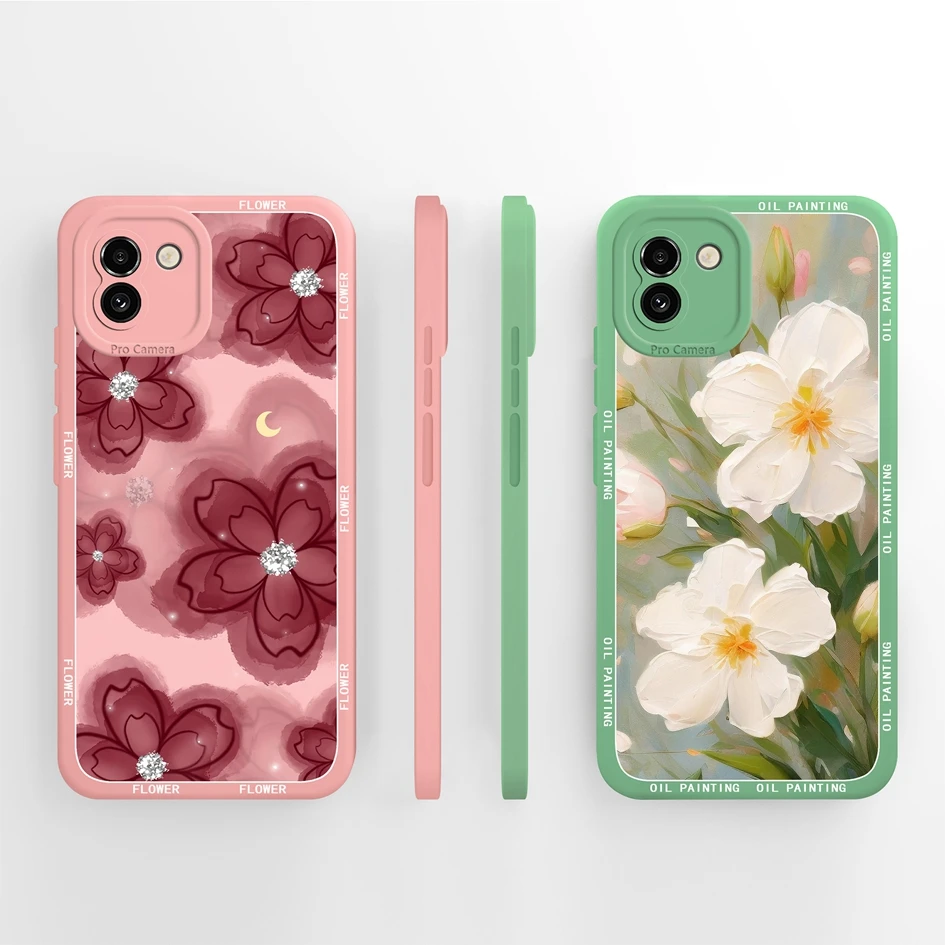 

Красивый красочный чехол для телефона с цветком для Samsung A03 A03S SamsungA03 Core, мягкие силиконовые высококачественные пылезащитные защитные чехлы