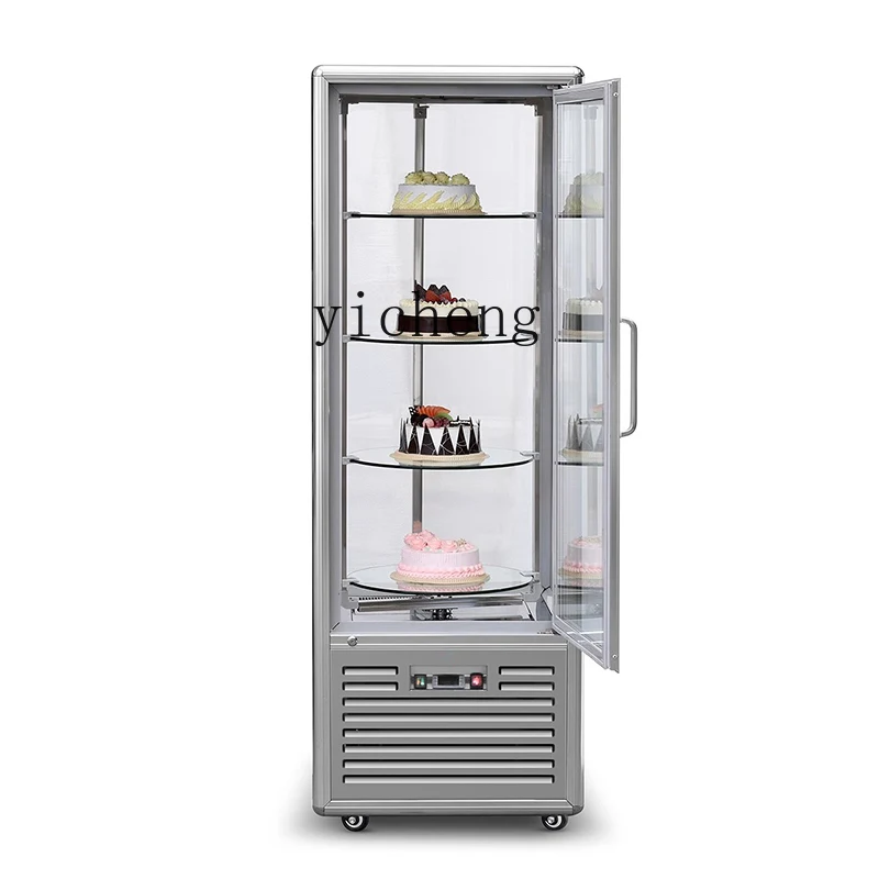 XL Vertical Multi-layer Rotating Cake Display Cabinet Four-sided Glass Cabinet Western Pastry Bread Fresh-keeping Cabinet