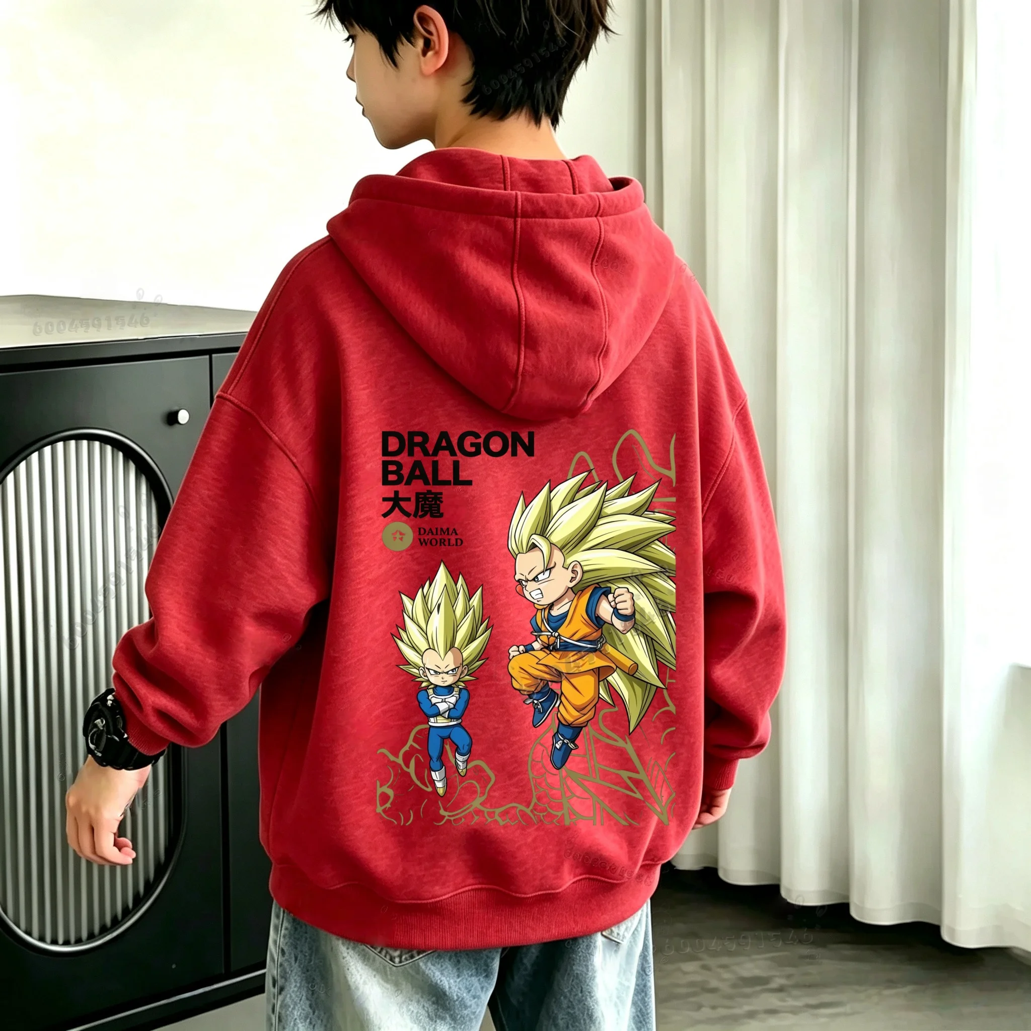 "Dragon Ball Super" Goku Kinder-Kapuzenpullover - Super Instinct - Goya - Beast Vegeta - Bedruckter Baby-Hoodie – Detail 3