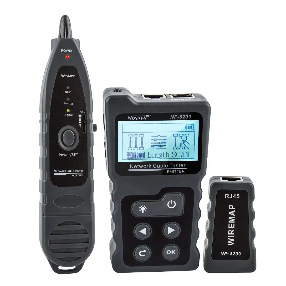 NOYAFA NF‑8209 STP/UTP LAN Cable Tester: Continuity, Tracker, PoE Voltage Checker, Length Test, Port Flash - view 3