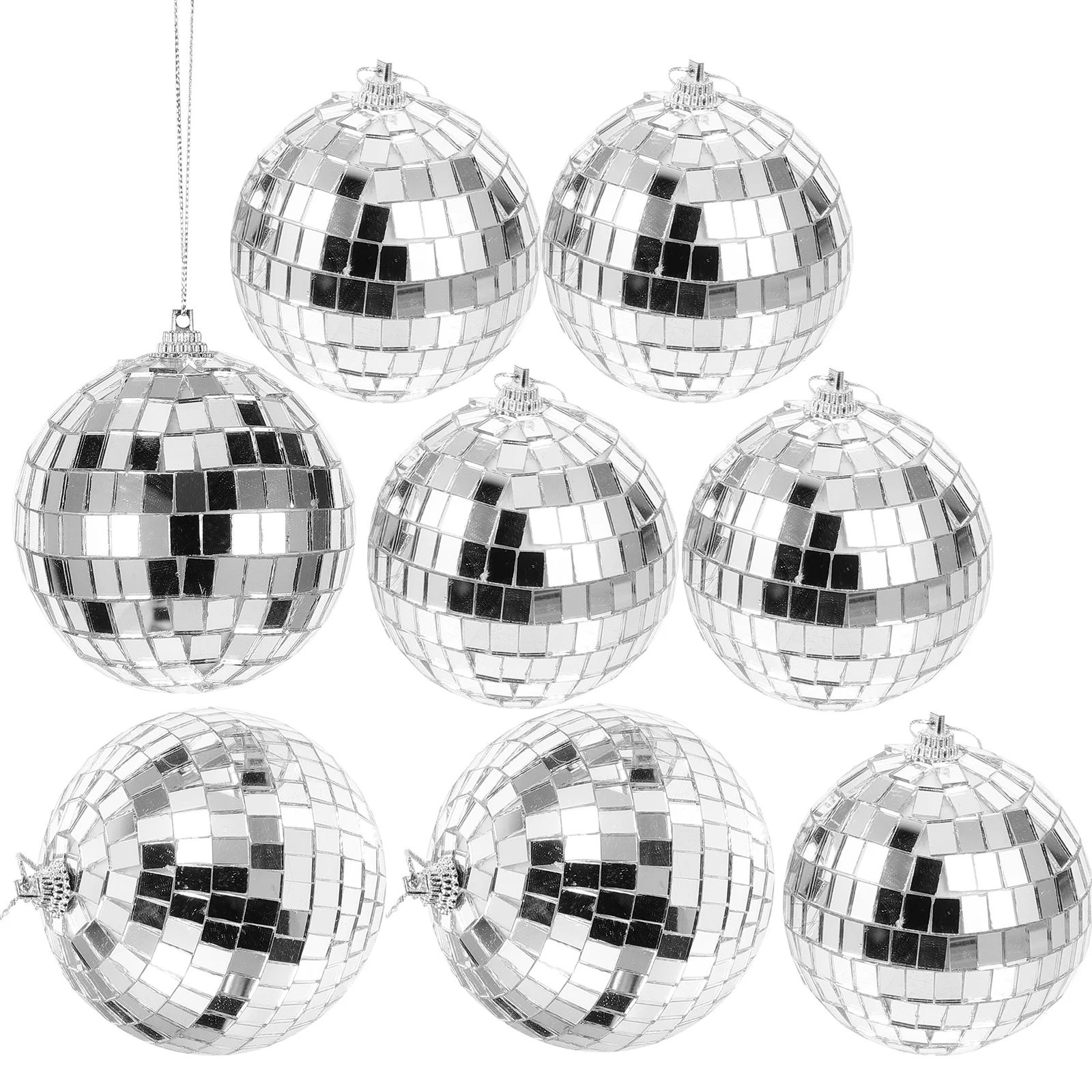 

9pcs Decorative Disco Hanging Mirror Ball Party Decoration Light Effect Hanging Disco Ball For Wedding Birthday Christmas