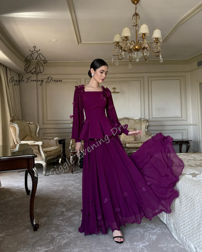 

Giggle Square Collar Full sleeve Draped Floor Length Elegant and Pretty Women Wedding Dresses Mermaid Bride Dresses