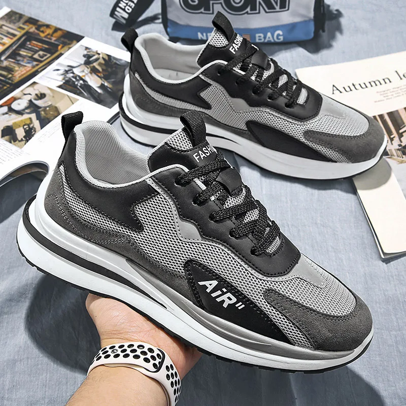 New Spring Casual Men's Shoes Korean-style Casual Walking Shoes Sneakers for Man with Breathable Mesh Fashionable Running Shoes