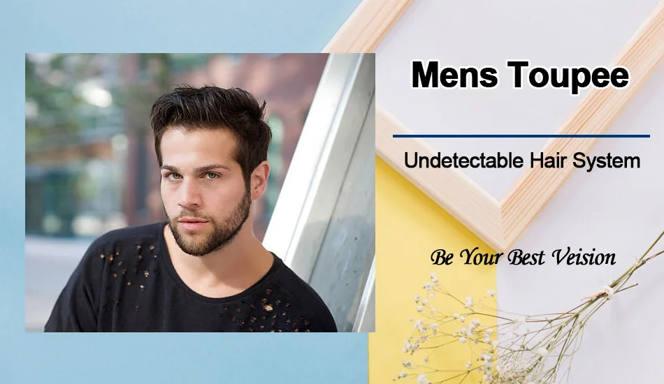 0.03 Ultra Thin Skin Toupee Undetectable Men's Capillary Prosthesis Realistic Wig Man Human Hair Microskin Hair System For Man