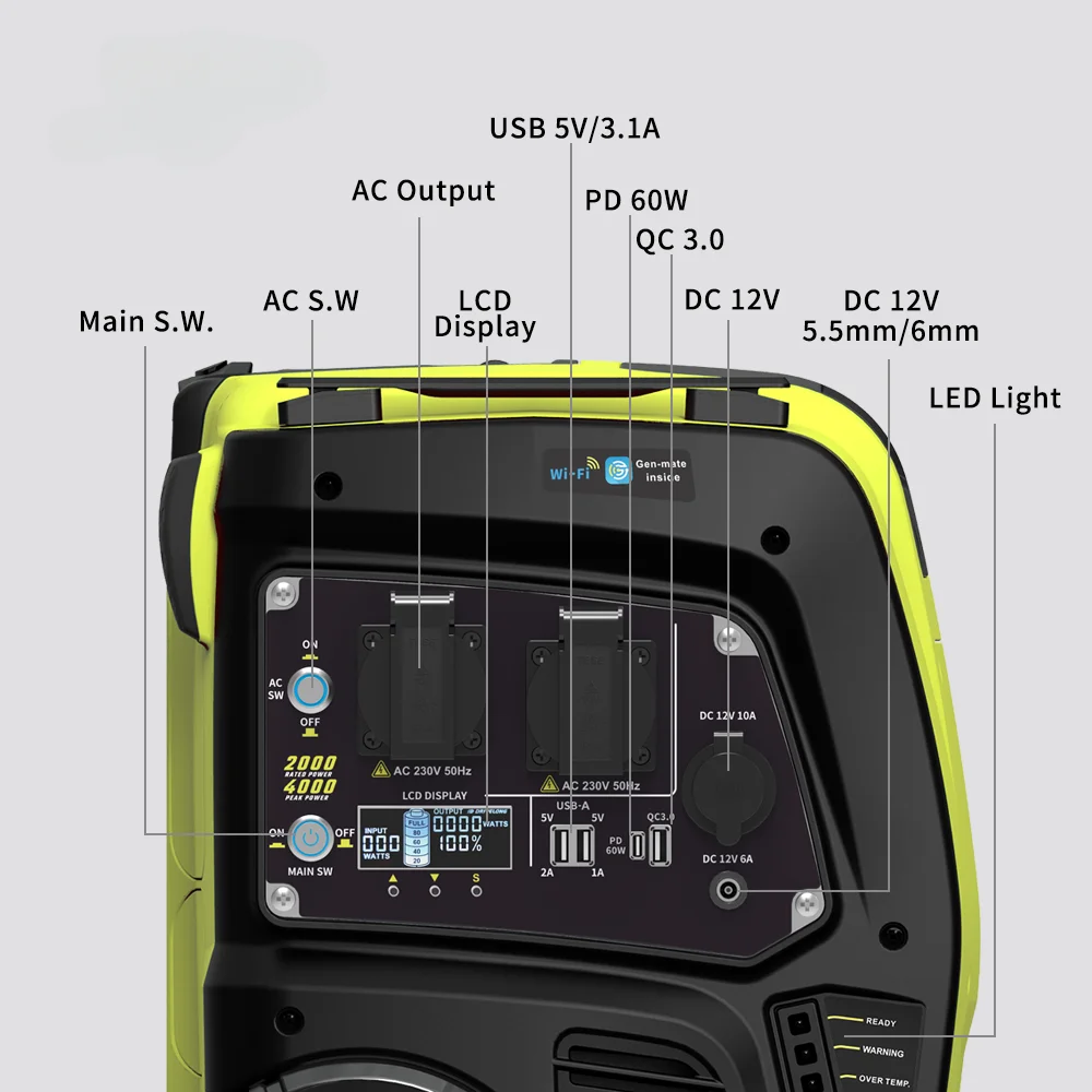 EU and US security certification 2000w Portable Power Station with solar panel