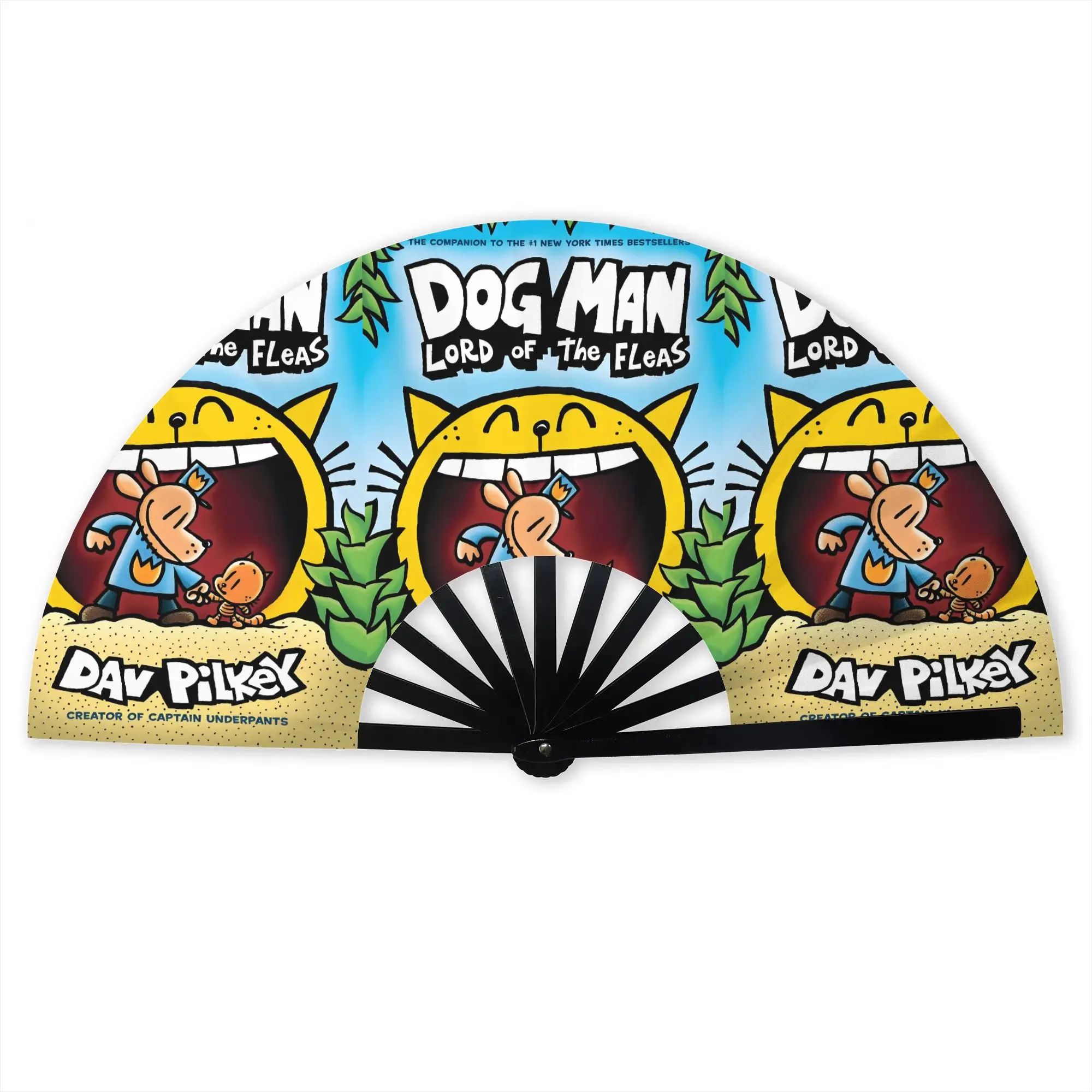 Cartoon D-Dogman Stylish Hand Fan Unisex Dav Pilkey Printed Polyester Fan  Aesthetic For Dancing Gift