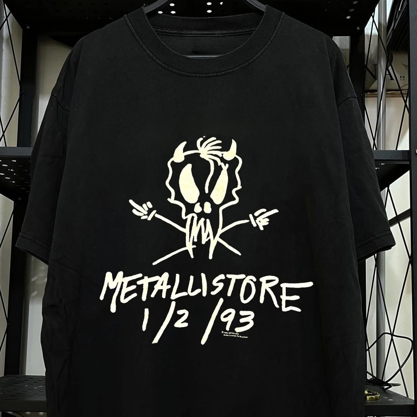 

Post-Punk Heavyweight Cotton Slim Collar T-Shirt Western Heavy Metal Band Inspired Streetwear Tee Minimalist Trendy Cotton Shirt