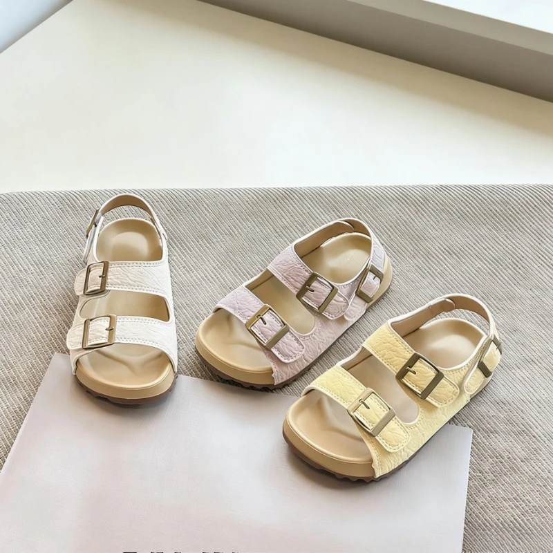 

Летние классические детские сандалии с открытым носком, нескользящие, модные пляжные сандалии для мальчиков и девочек, дышащие, для улицы, школьные, плоские