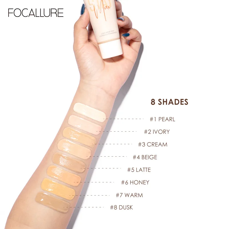 FOCALLURE 3OML Face Liquid Foundation Waterproof Long-lasting Concealer Liquid Makeup Matte Base Make Up Cosmetics TSLM1