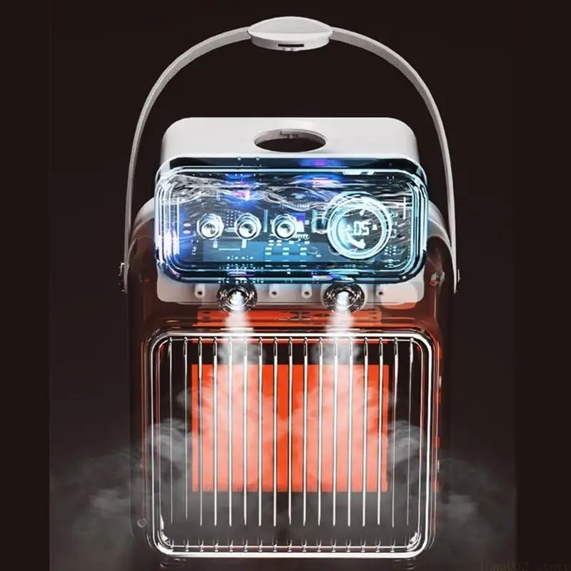 

D0AB Маленький электрический настольный обогреватель 1200 Вт Нагревательный вентилятор Увлажняющий настольный обогреватель для