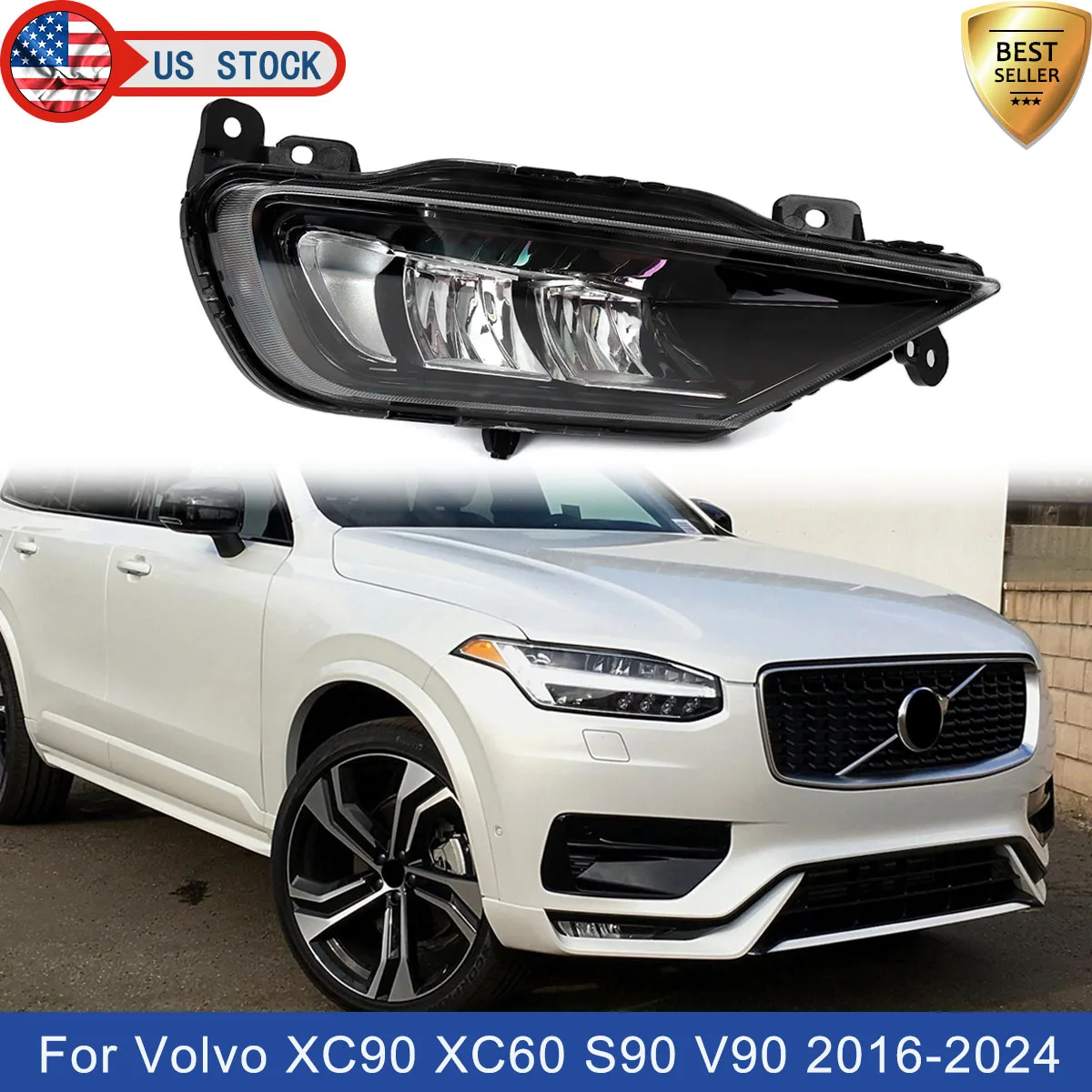 

Передний бампер, противотуманная фара, светодиодная противотуманная фара для Volvo XC60 XC90 S90 V90 2016 2017 2018 2019 2020 2021 2022 2023 2024 31395866 31395865