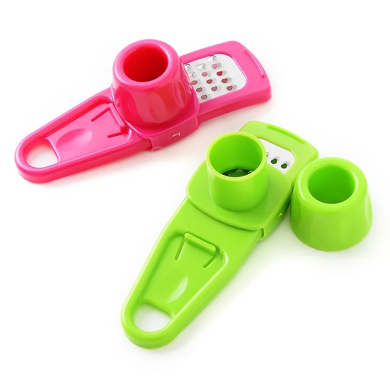 1 Pack Mini Garlic Grinder Creative Garlic Press Kitchen Garlic Mash Manual Garlic Mashing Green Kitchen Gadgets