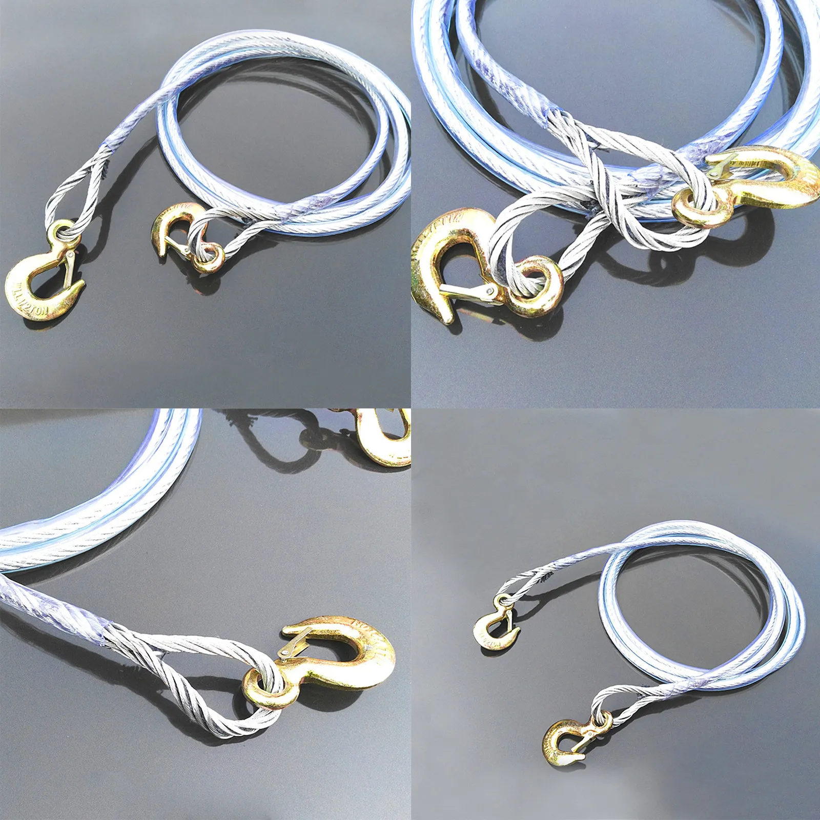 1Pcs Rope Strong Car Traction Rope Not Easy to Break Smooth Round Edges for Safe Handling Tow Strap with Hooks