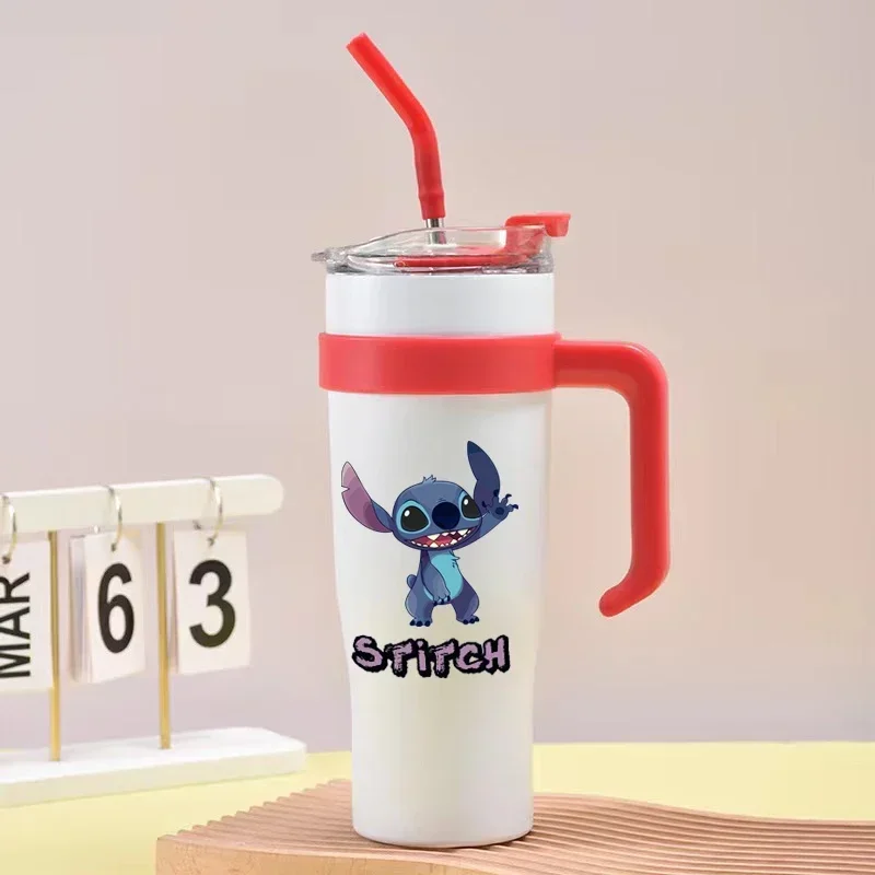 40oz Anime Cartoon Disney Stitch Portable Stainless Steel Ice King Large Capacity Insulated Cooling Cup Outdoor Sports Water Cup