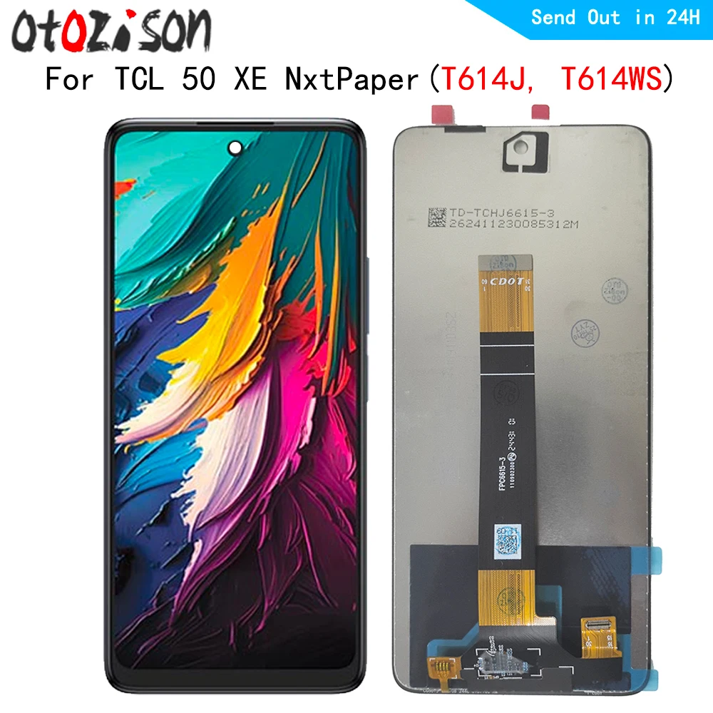 Para TCL 50 XE NxtPaper pantalla LCD para TCL 50 XE NxtPaper T614J T614WS Digitalizador de pantalla de Panel táctil con montaje de marco