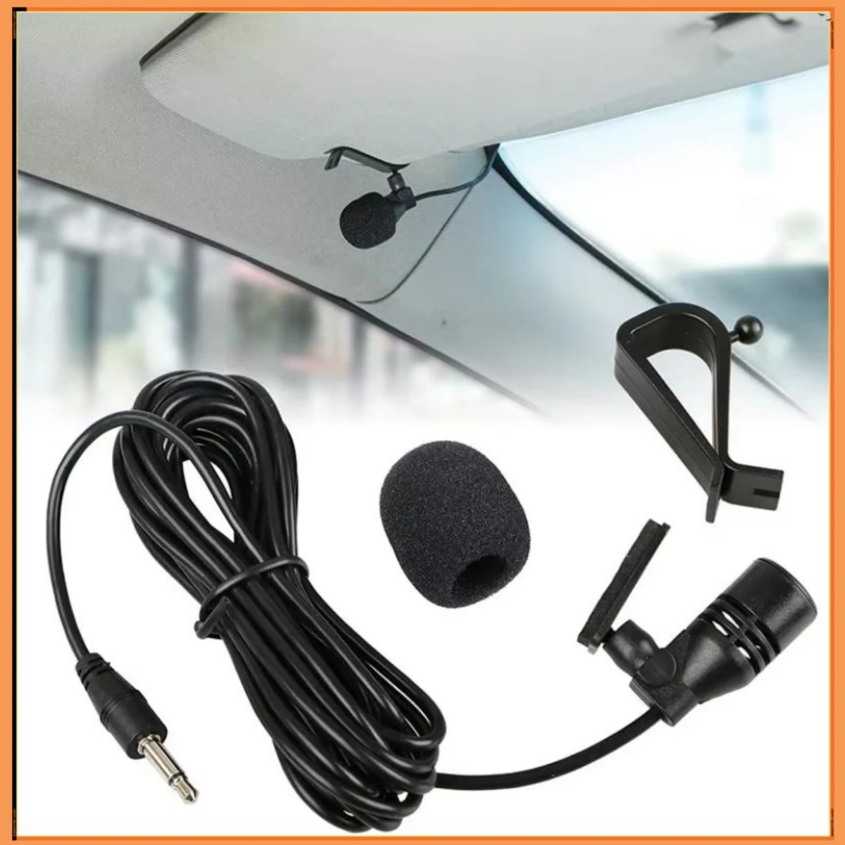Car Microphone 5m Long Mic Stereo SM Lotus 3.5mm Mono 2.5mm Jack Plug Audio Navigation Wired Clip External Wires Auto Mics Radio