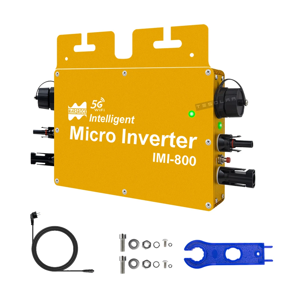 800W MPPT Intelligent Solar Inverter IP65 WiFi DC 22-50V On Grid 120V 230V APP Connected Micro Converter Invensor Residential