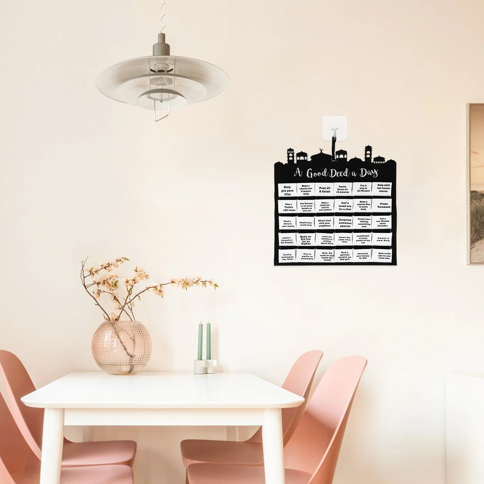 

Eid Countdown Calendar Felt Cloth Hanging Mubarak Wall Decor For Home Office Muslim Festival Decoration Reusable Holiday Pendant