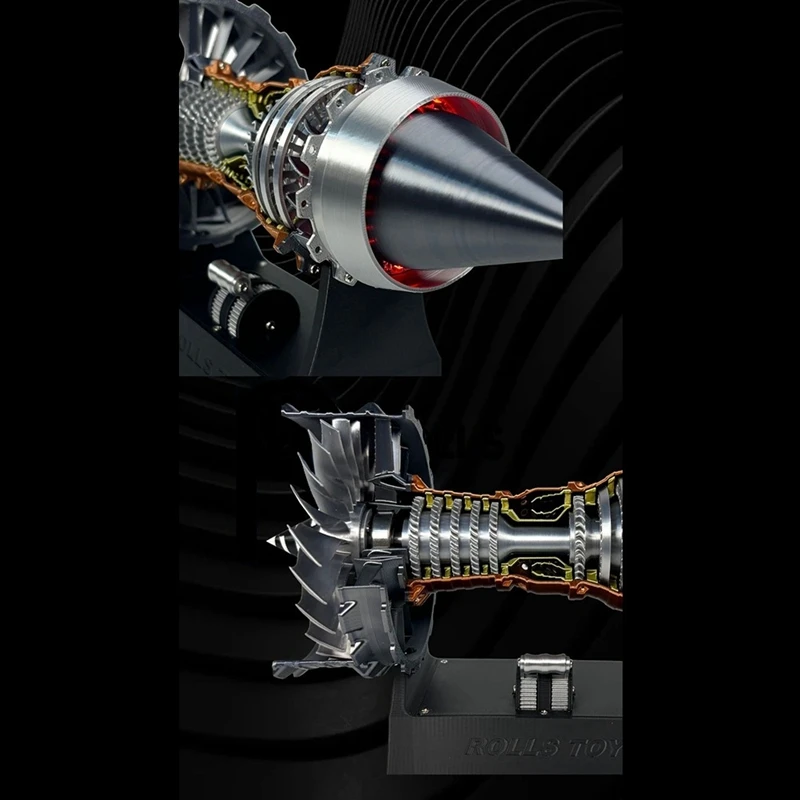 TR900/A380 Turbofan Motore Ventola Modello 1:25 Esperimento Scientifico Jet Aereo Elettrico Turbofan Con Luce 3D Stampato Toys-Y99A