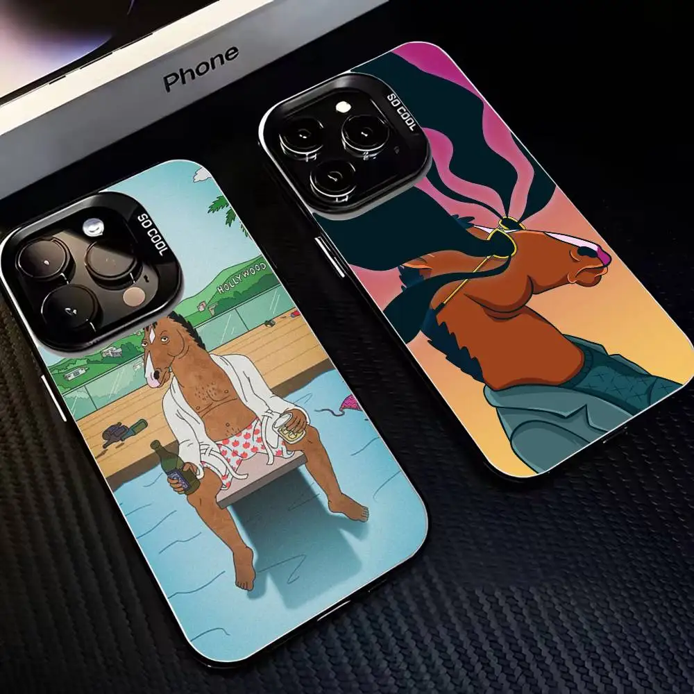 

Funny B-Bojack H-Horseman Phone Case For iPhone 16,15,14,13,12,11,Mini,Pro,MAX Black Matte Shockproof Cover