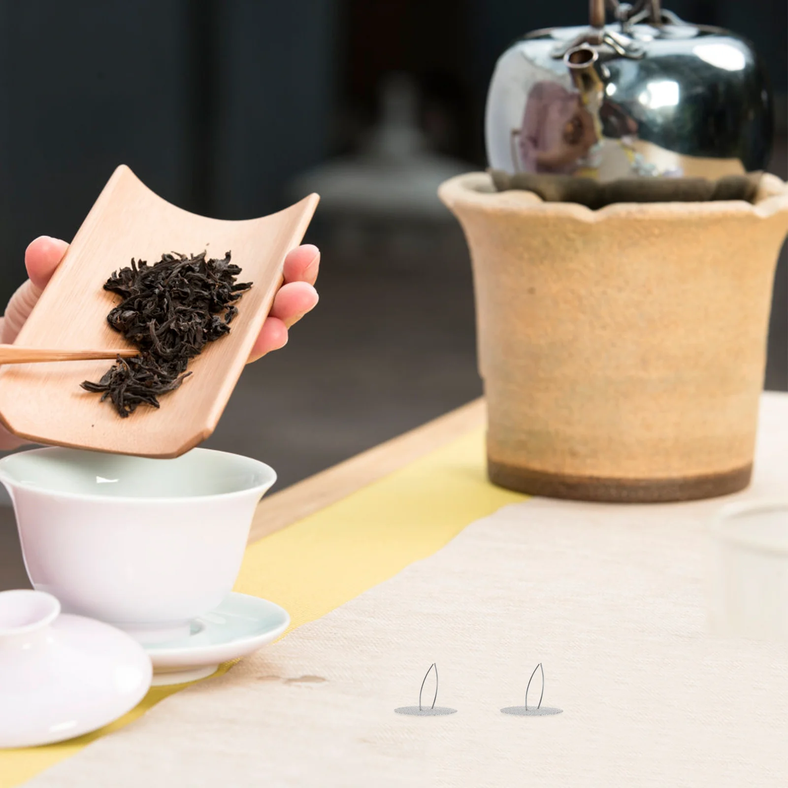 

2Pcs Stainless Steel Teapot Filter Spout Mesh Detachable Strainer Insert for Puer Tea Accessories Fine Mesh Tea Strainer