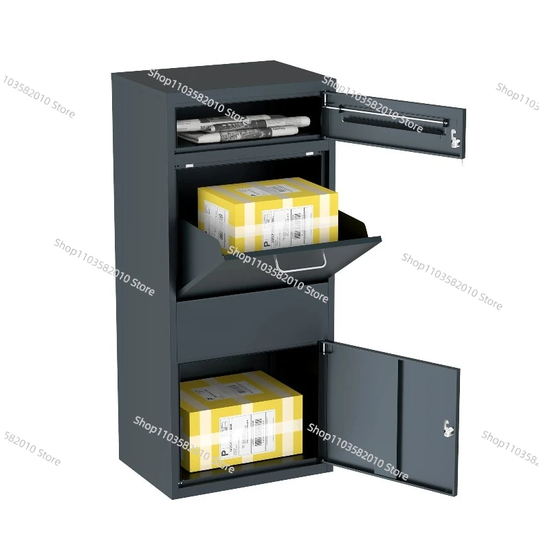 Metal Mailbox Outdoor Standing Secure Smart Mailbox Waterproof Parcel Drop and Delivery Box with Lock Anti-theft Property