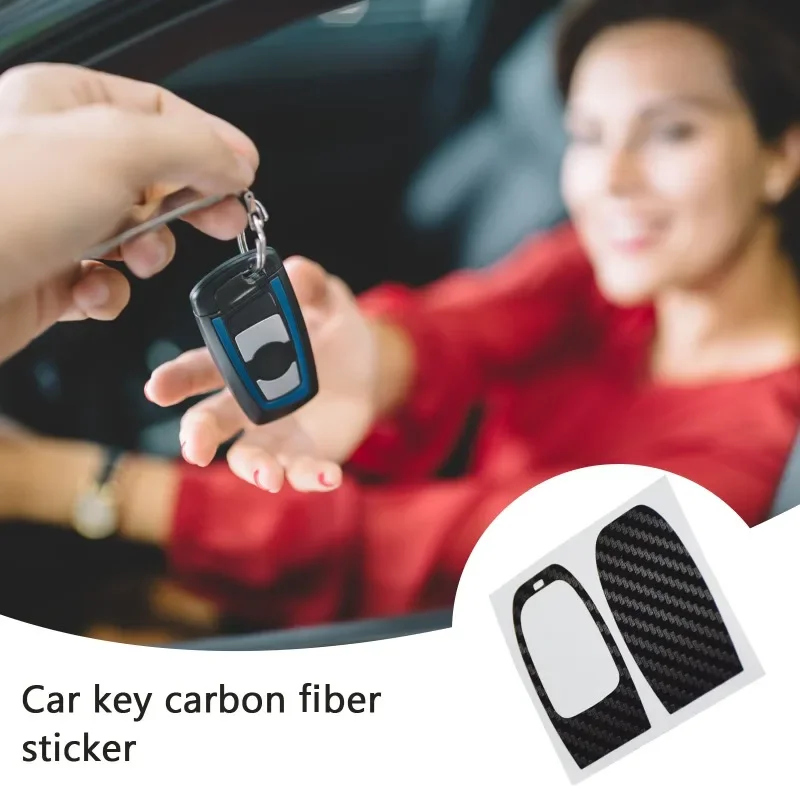 Carbon Fiber Car Key Protection Sticker for Audi A4 A6 RS4 A5 A7 A8 S5 RS5 Q5 S5 S6 Smart Key Refitting Accessories