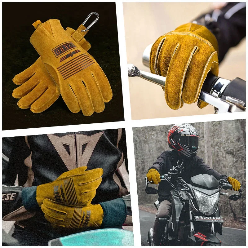 Motorcycle leather gloves, welding carpenter retro cycling manufacturers selling car gardening glove