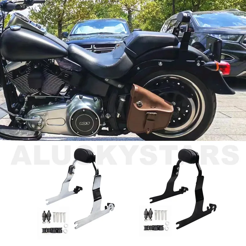 Detachable DS Mini Passenger Backrest Sissy Bar For Harley Softail Custom Fat Boy Cross Bones Night Train CVO Convertible 06-17