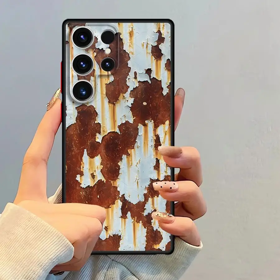 Мягкий чехол для телефона в стиле ретро Rust Design для Samsung Galaxy S25 Note 20 10 S9 S23 Ultra S21 FE S24 S22 Plus S8 S20