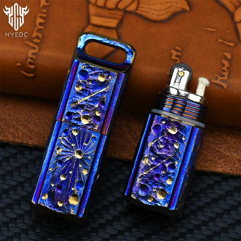 Star Sky Handmade Titanium Mechanical Automatic Ignition Lighter with Alloy Material And Gift Box EDC