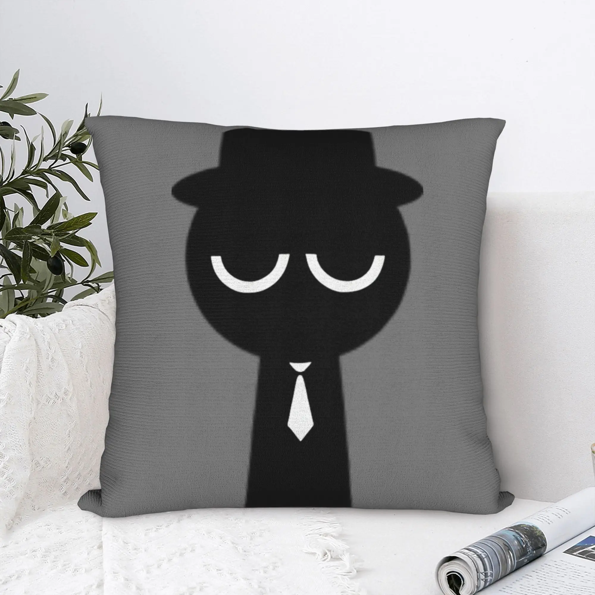 Black Sprunki Square Pillow Case Cartoon Game Cushion Cover Funny Zipper Decor Pillowcase for Home 18
